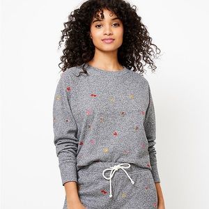Lou & Grey Heart Emoji Fleeceback Sweatshirt Size M